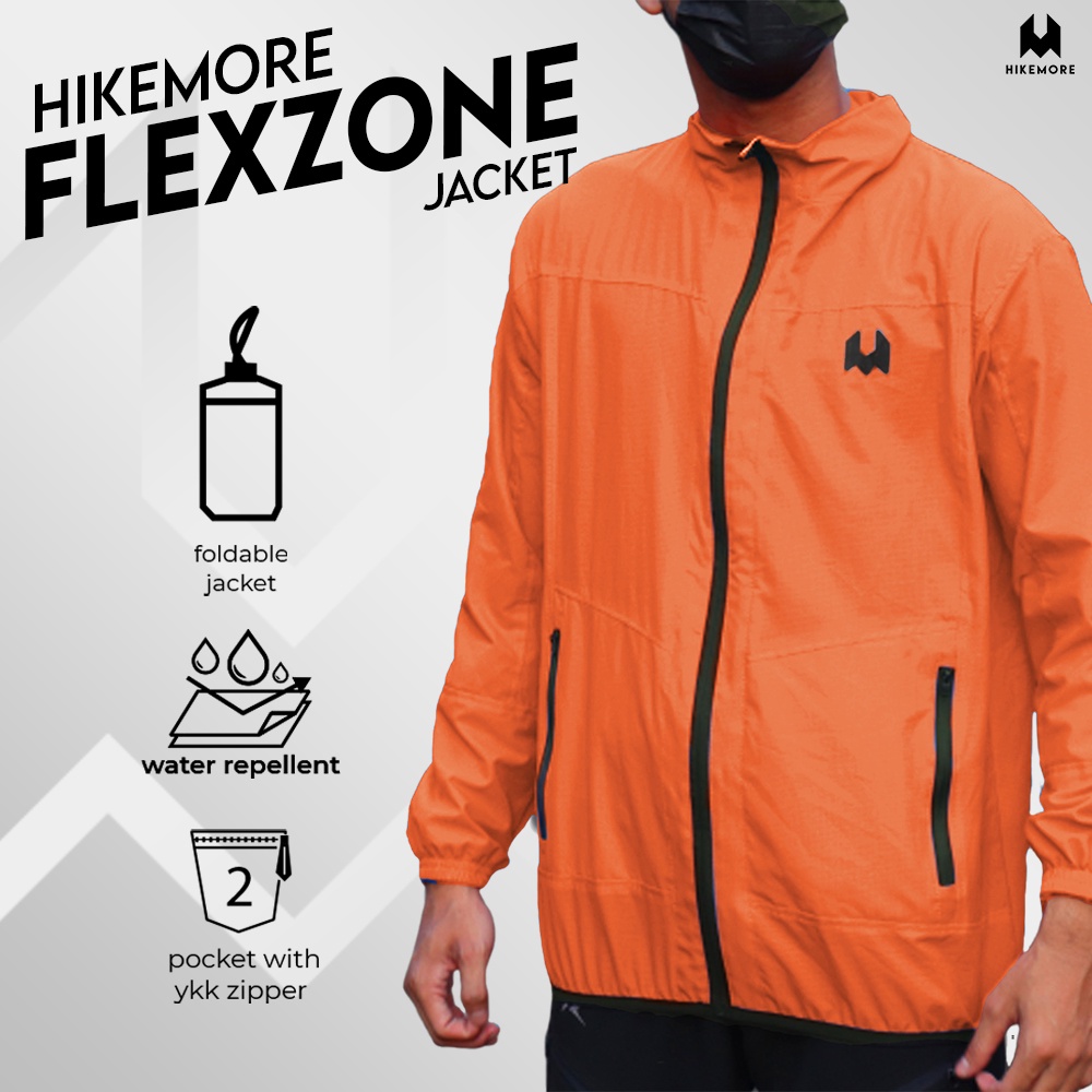 Hikemore Flexzone Jaket Trail Running Gunung Windproof Waterproof Outdoor Original