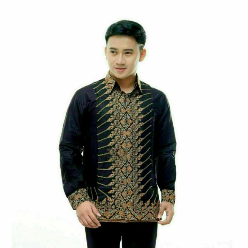 Batik Nuansa Batik Pria Lengan Panjang Batik Premium Modern Rajata Size M L XL XXL