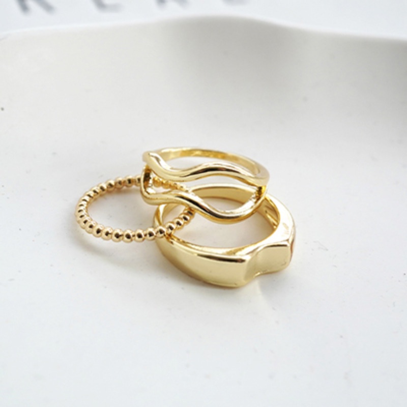 Three-piece Golden Ring Accessories Fashion Personality Luxury