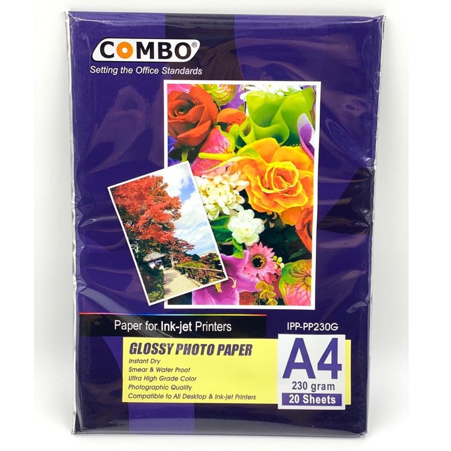 Kertas Foto Glossy Glossy Photo Paper A4 Tebal 230 Gram Combo