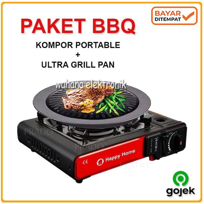 Paket Barbeque/BBQ Set Kompor Portable + BBQ Ultra Grill Pan