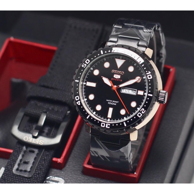 jam tangan pria seiko daydate diver free tali kanvas