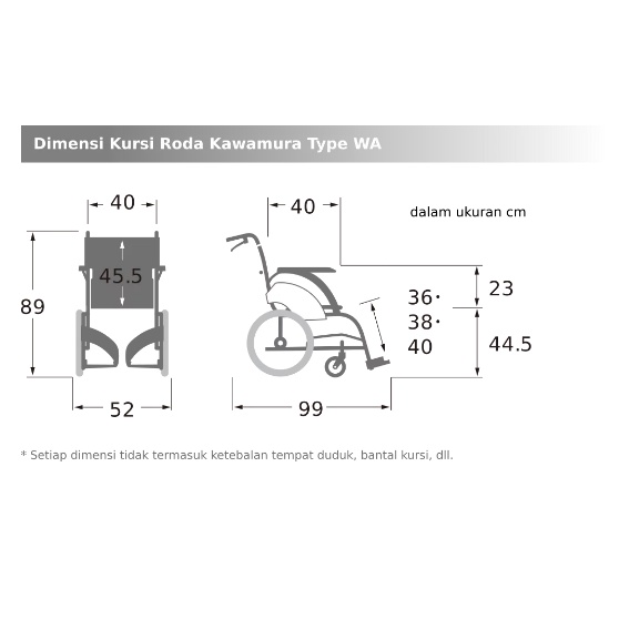 Kursi Roda Jepang Kawamura WAVIT / WA Ergonomic Wheelchair