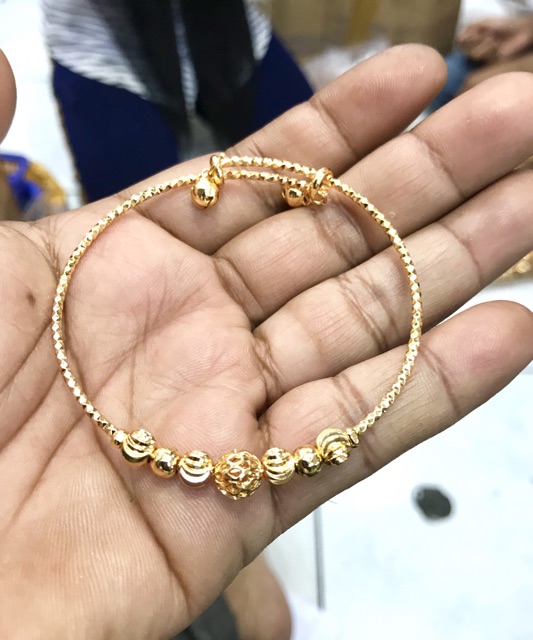 Gelang tangan wanita kroncong pentol lapis emas yaxiaya gelang