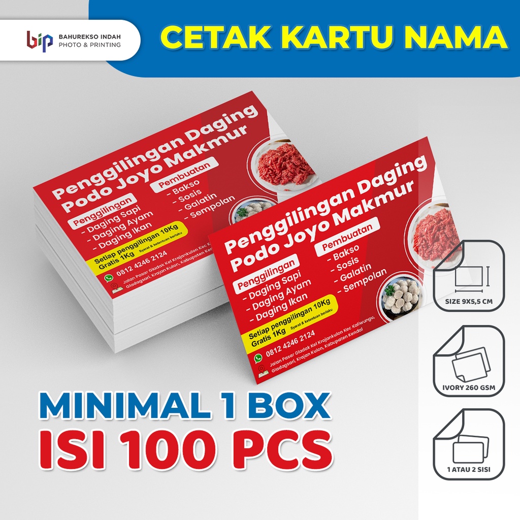 

Kartu Nama Custom 1 atau 2 sisi