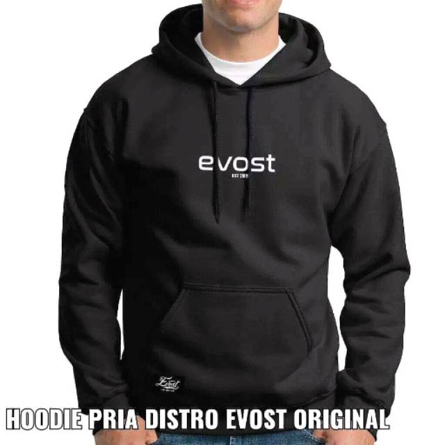Hoodie Pria Distro Evost Original (hitam)