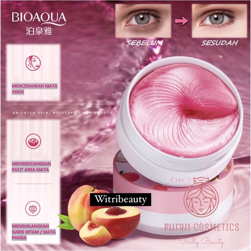 [NEW] Isi 60 Lembar Termurah  Masker Mata Bioaqua Peach / Masker Mata Panda Kantung / Masker Mata Un