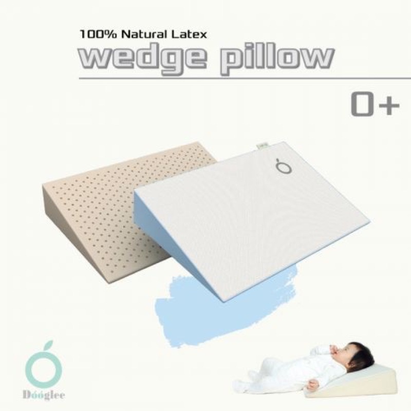 Dooglee Wedge Pillow &amp; Case Natural Latex 100% Bantal Menyusui