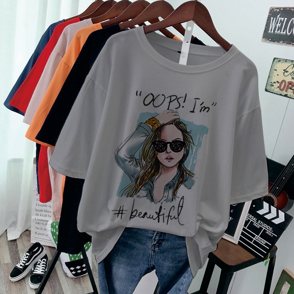 CALVIERO SHOP - BAJU KAOS WANITA DEWASA PRINT CASUAL BEAUTIFUL