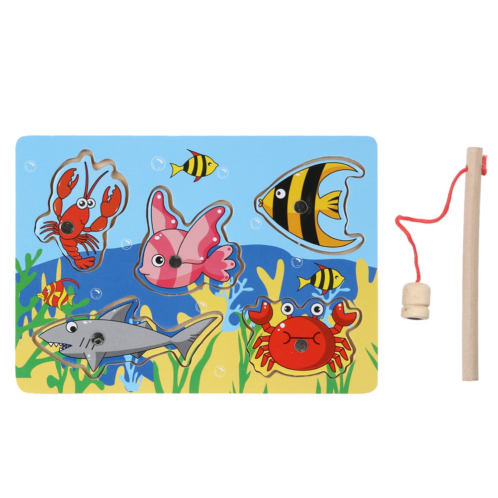 Mainan Puzzle Jigsaw Memancing Ikan 3d Bahan Kayu Magnetik Shopee Indonesia