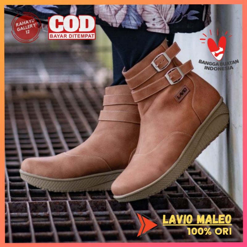 Sepatu Boots Wanita Korea Cewek Kekinian Original Lavio Maleo