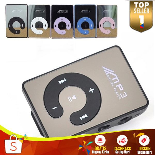 C-Logo MP3 Player TF Card Klip Penyimpan+Alat Pendengar Lagu SD Card Multifungsi Mudah Dibawa