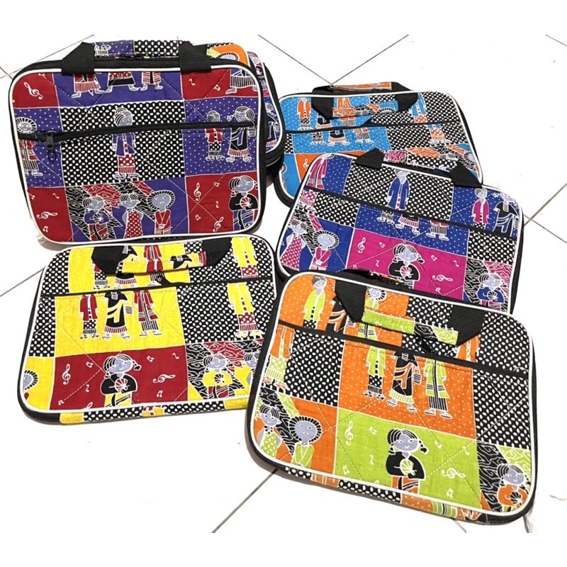 Tas laptop batik 10 inch motif bu Tejo dan denok series (30x22cm) free dompet pensil batik2