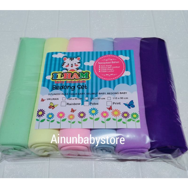 BEDONG BAYI RAINBOW WARNA CANTIK COCOK BUAT BAYI LAKI-LAKI DAN PEREMPUAN BAHAN ADEM LEMBUT UK 110X90CM DAN 120X90CM