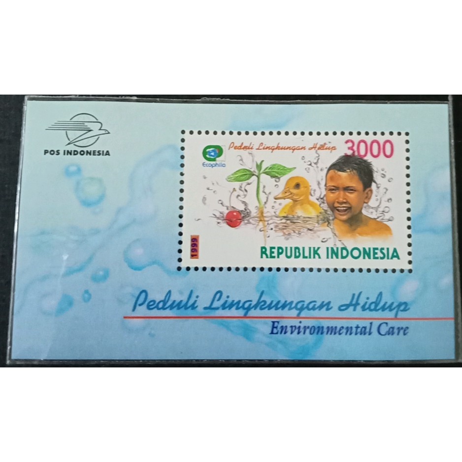

Souvenir Sheet Perangko Indonesia Serie Peduli Lingkungan 1999