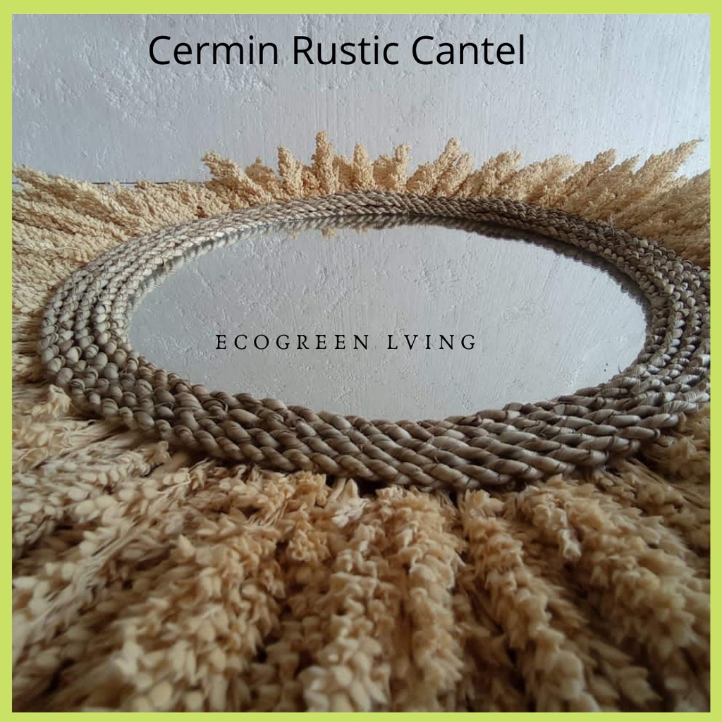 Home Decor Cermin Bunga Cantel / Walldecor Rayung Cantel / Deco Rustic Diameter 70 cm Natural view