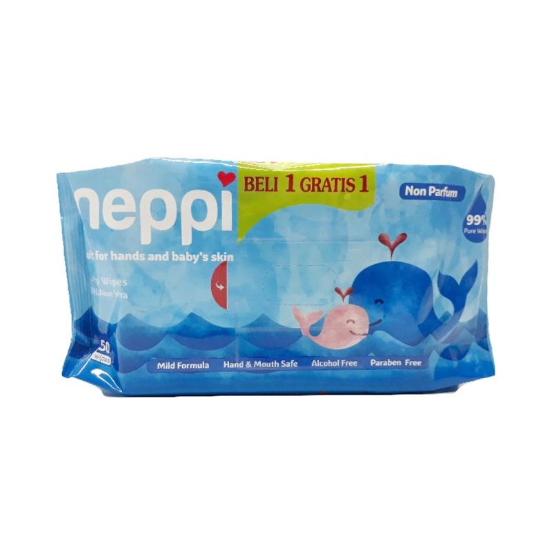 NEPPI Hand and Mouth Baby Wipes / Tissue Basah 50's