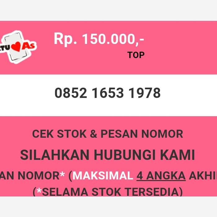 Nomor cantik Telkomsel AS murah tahun lahir 1978 simpati as T2888-150
