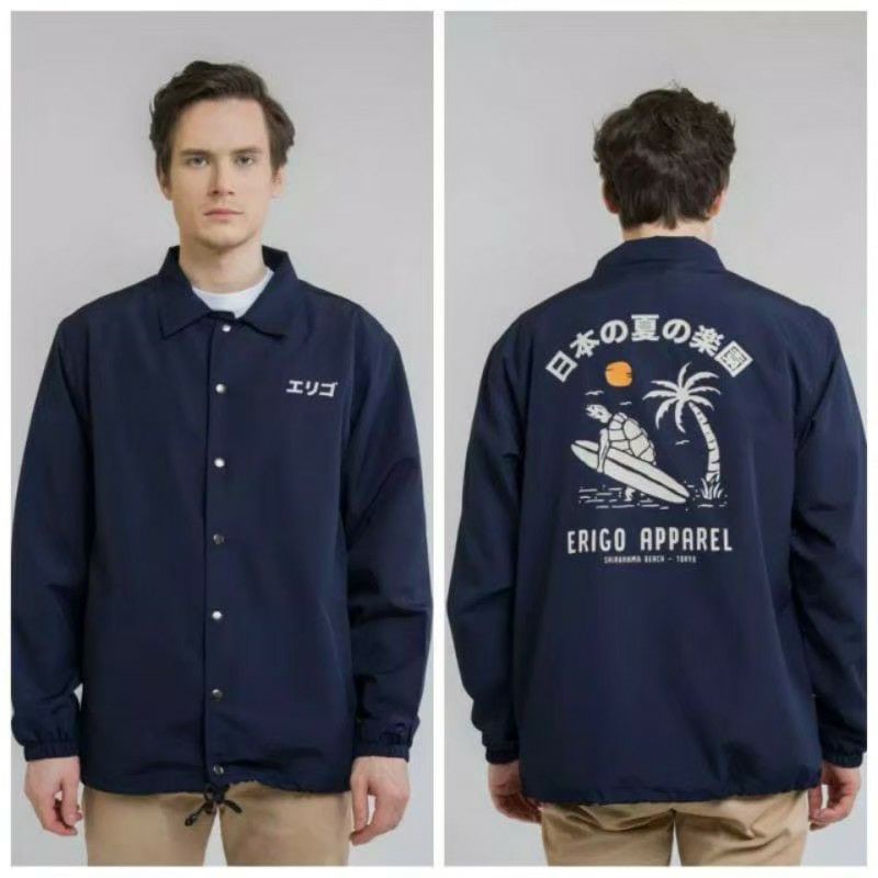 JAKET COACH ERIGO APPAREL NAVY PREMIUM QUALITY