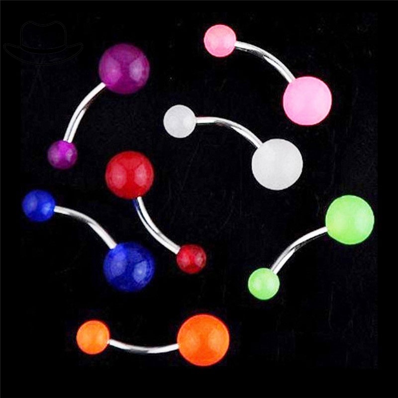 1pc Anting Tindik Perut/Pusar Bahan Stainless Steel Akrilik Luminous Dengan Untuk Wanita ANTOP
