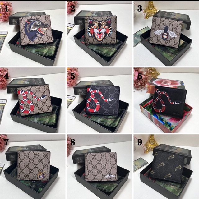 TERMURAH  GUCCI MAN  CG SNAKE WALLET  COMPLETE SET