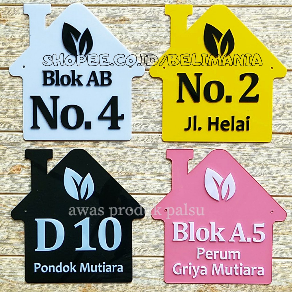 PAPAN NOMOR RUMAH AKRILIK | NOMER RUMAH AKRILIK | NO RUMAH AKRILIK | ALAMAT RUMAH HURUF 3D TIPE C