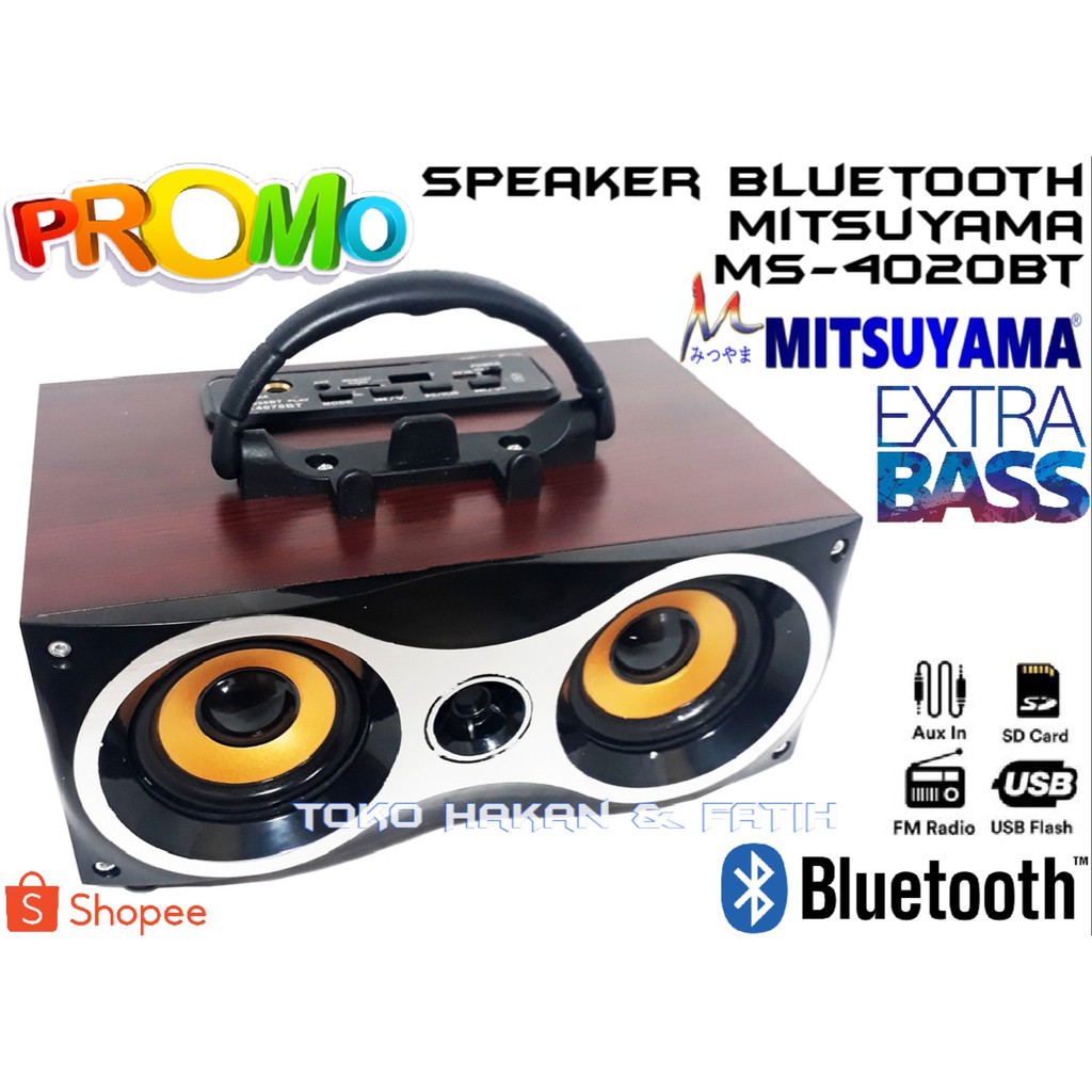 Speaker Portabel Bluetooth Mitsuyama MS-4020 BT FM Radio USB Super Bass / mitsuyama ms 4020bt