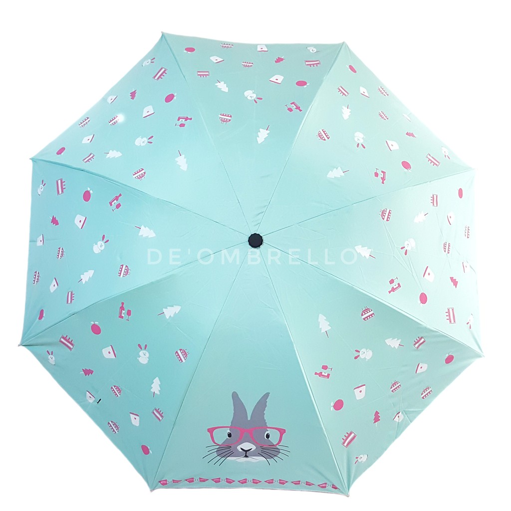 (419)Payung Lipat 4 Fancy Motif Rabbit &amp; Cake Anti UV