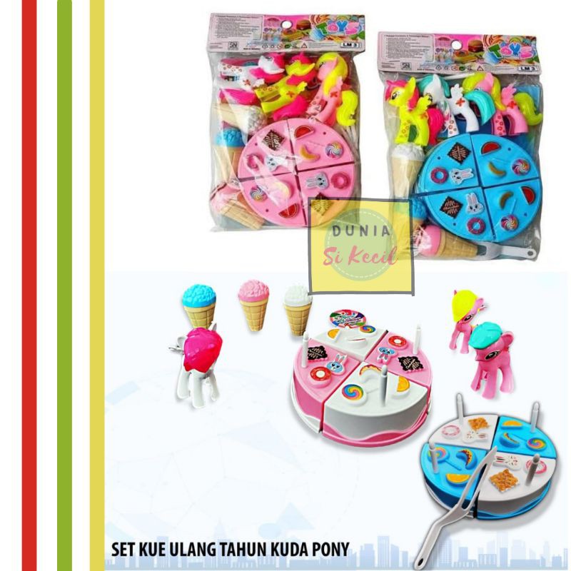 Mainan kue tart ulang tahun dan es krim