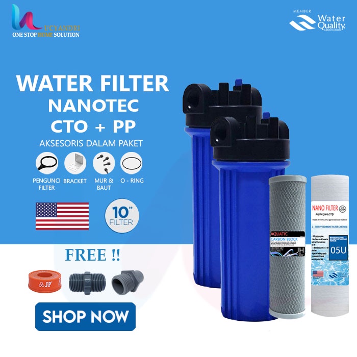 PAKET FILTER SARINGAN AIR Kotor Nanotec Biru CTO PP