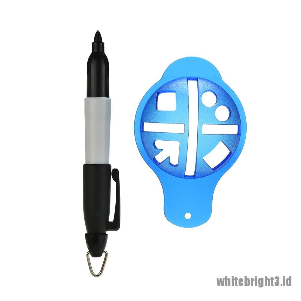 &lt;&lt;WHITE&gt;&gt; Golf Ball Stencil and Marker Kit with Waterproof Marker and Ball Alignment Aid W