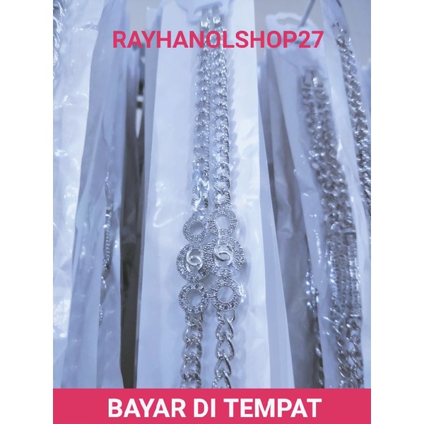 Gelang Titanium Asli Anti luntur free cincin RO-A02 dan gelang tangan silver anti karat motif sama dengan gold tanpa cincin