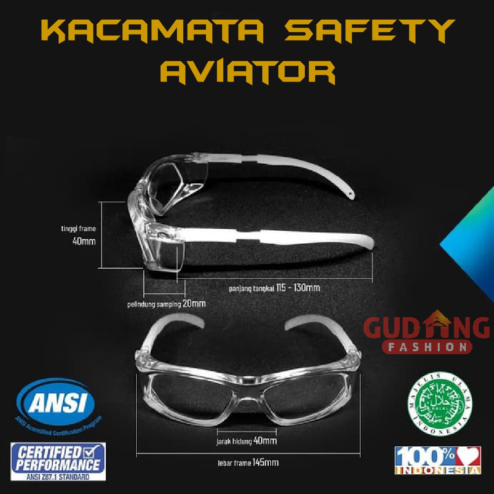 Safety Glasses Protector Kacamata Teknik Las Bening