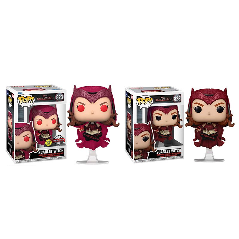 FUNKO POP Marvel Scarlet Witch Vision Night Glowing Doll Figure Kids Toy Gift