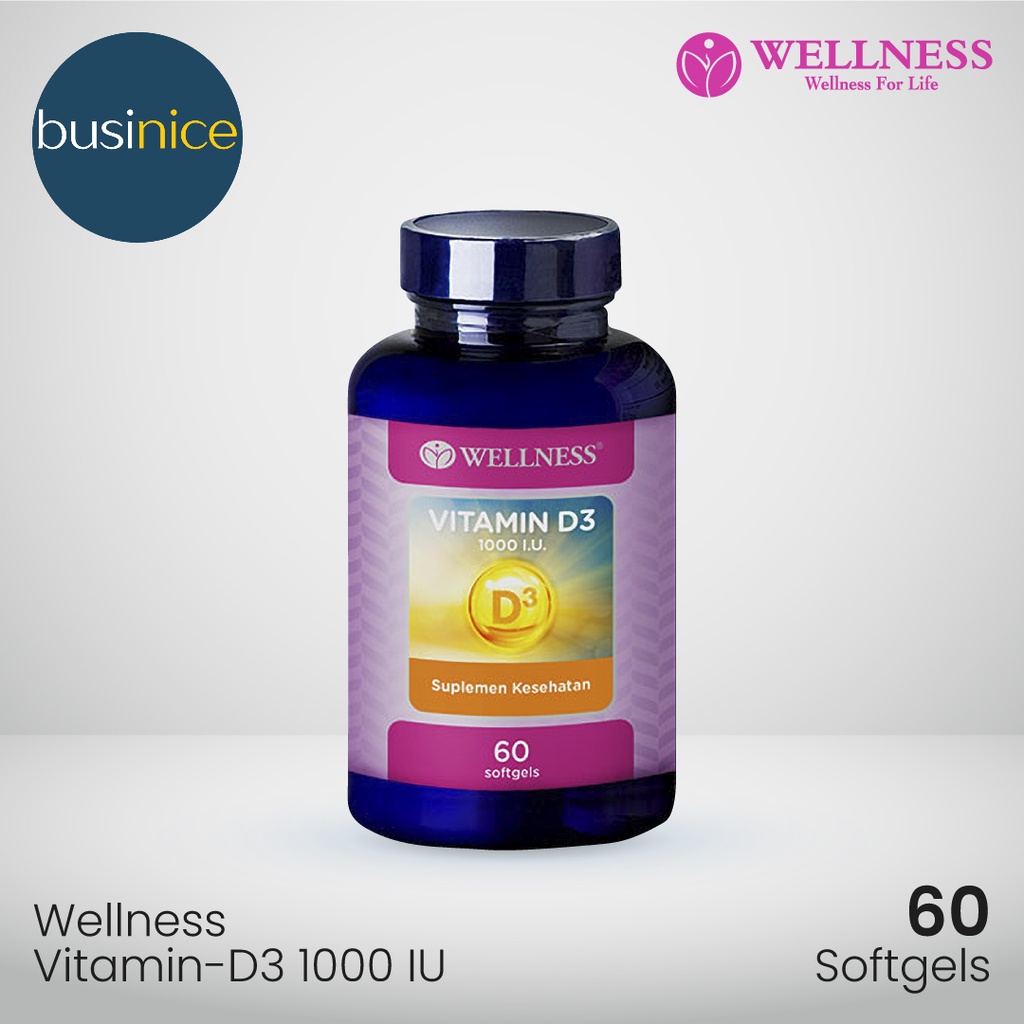 Wellness Vitamin D3 1000 IU 60 Softgels D3 1000IU BPOM