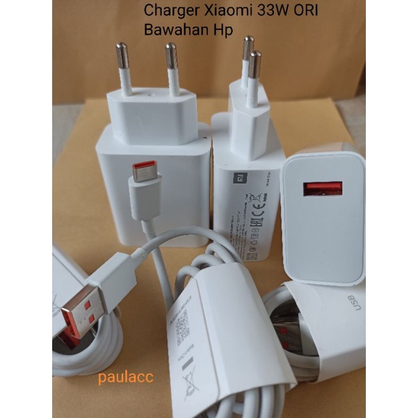 Charger Xiaomi 33W Copotan Asli Bawahan Hp Poco X3 Pro Mi Note 10.Mi Turbo Charger Ori100%