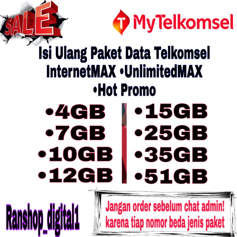 (Proses Cepat) Kuota Telkomsel InternetMAX,HotPromo,Full Kuota Utama, Combo Sakti 30Hari | Paket Dat