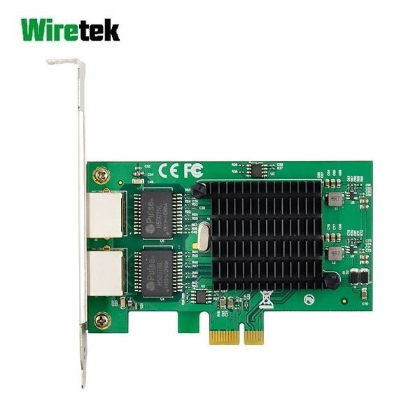 Wiretek PCI-E LAN Dual Gigabit Ethernet NIC