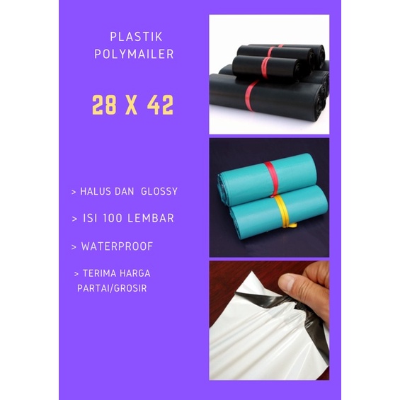 

PLASTIK POLYMAILER TEBAL UKURAN 28x42 ISI 100pcs /PLASTIK PACKING