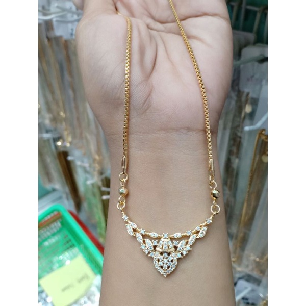 KALUNG LIONTIN PERMATA BERLAPIS EMAS GOLD