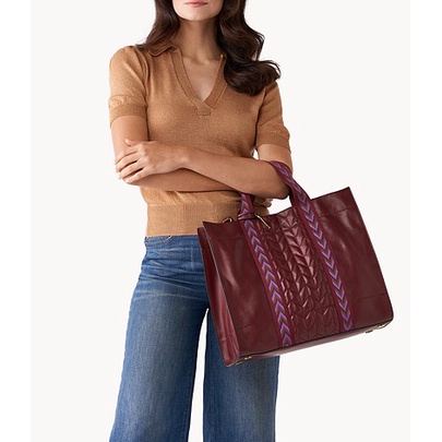 TAS FOSSIL CARMEN TOTE LARGE WINE MULTI ZB1627609