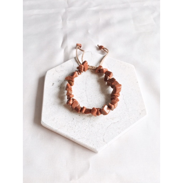 Gelang tali Etnik / Gelang Batu Kerikil Asli /Gelang batu chip / Gelang batu vintage/ Gelag abstrak / Gelang batu pecah/gelang murah-Goldsand (ge)