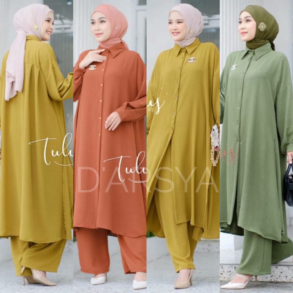 Tulus Signature - Fashion Terbaru Simaela One Set Wanita Jumbo Airflow Import Premium Motif Polos Se