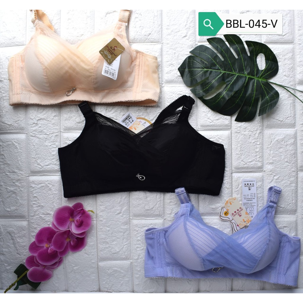 BRA Kemben V Busa Tebal Fashion BH Super Push Up Berkawat Tali Bisa Lepas Import  BBL-045-V