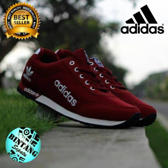Sepatu sneakers sporty adidas kets casual pria cowok anak laki sekolah kuliah santai import termurah