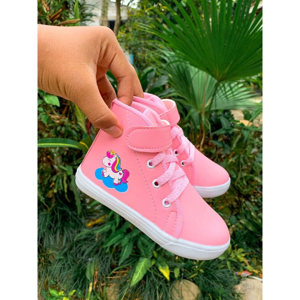 (COD) Sepatu Anak Sekolah Motif Kartun Unicorn