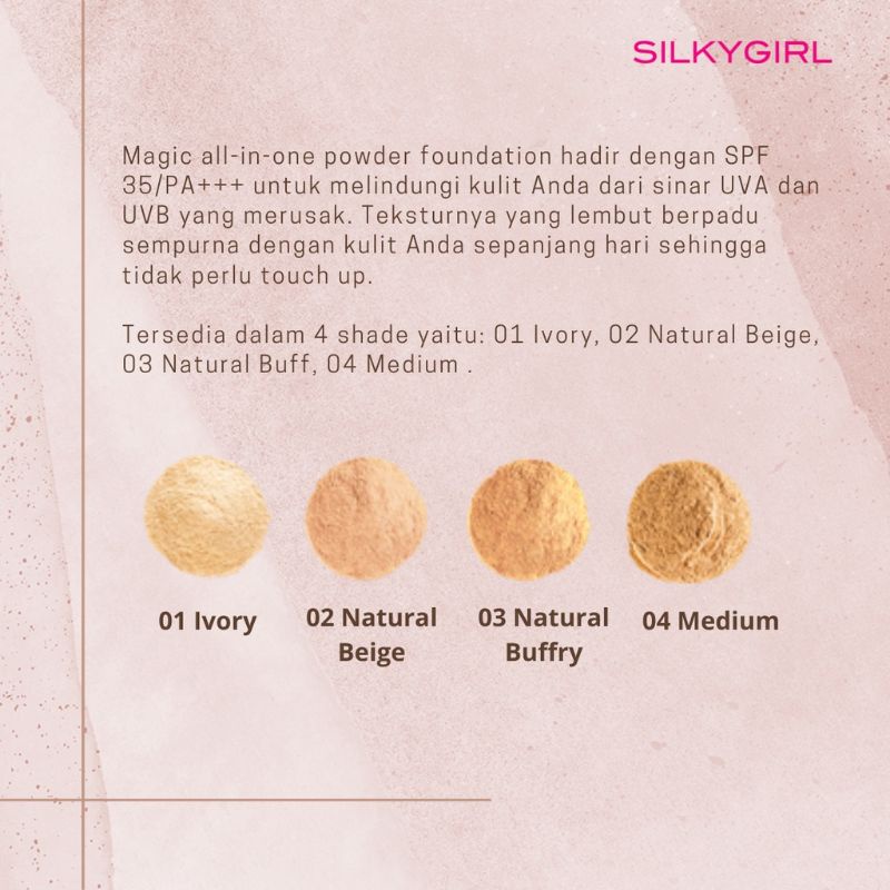 SILKY GIRL &quot;new&quot; magic all in one powder foundetion spf 35/pa+++