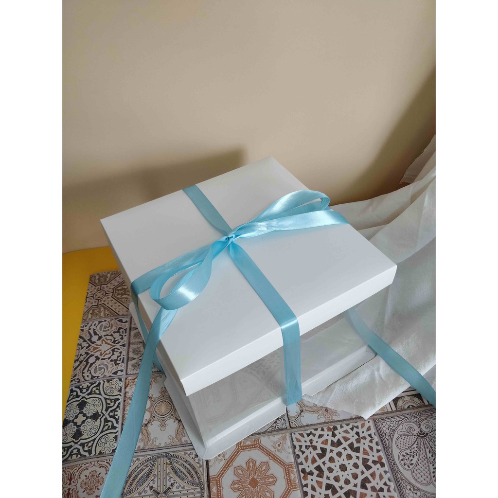 Box Mika Dus Cake Kotak Kue Besar Plus Pita (6 Inch)