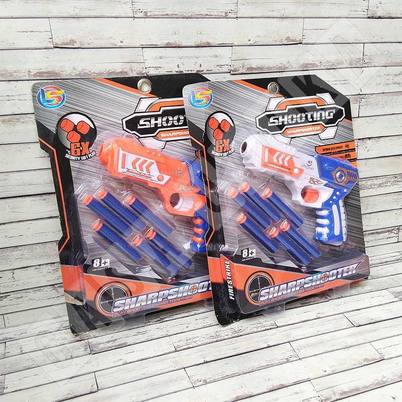 Mainan Pistol Kokang Peluru Busa Soft Bullet Gun - Tembakan Shooting Sharpshooter LG3