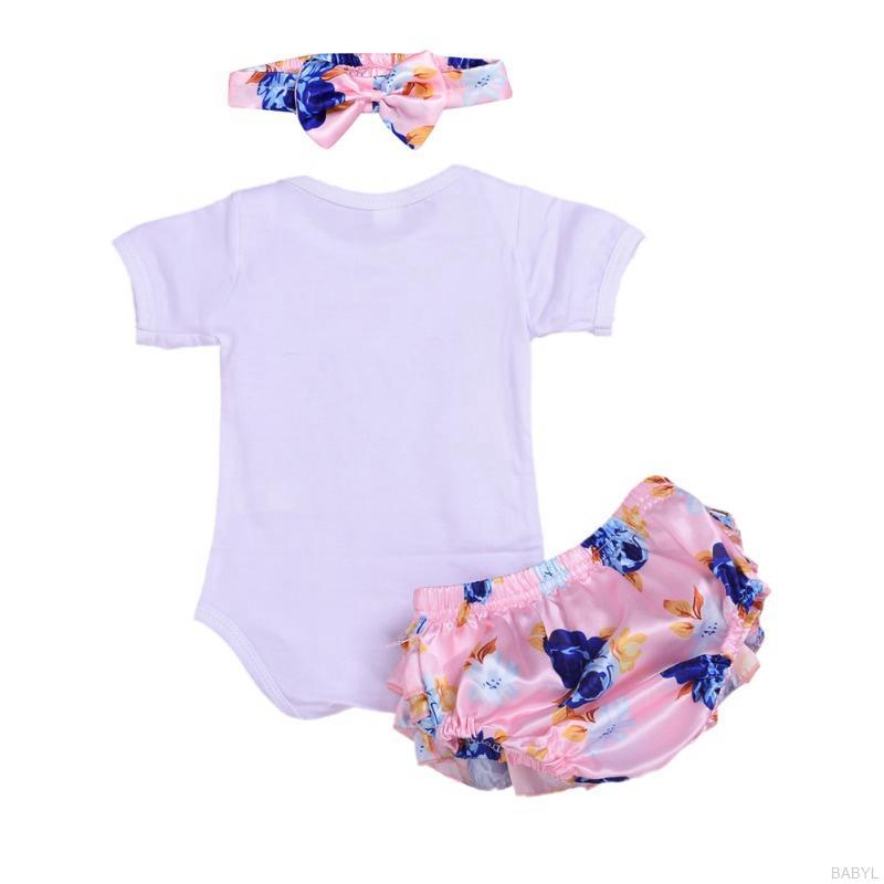 Set 3Pcs Romper Katun Bayi  Laki  laki  Perempuan Lengan 